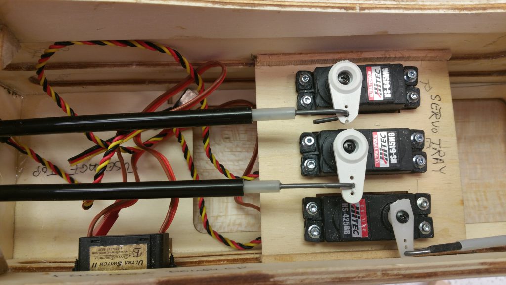 Rudder & Elevator Push Rods Installed at Servos