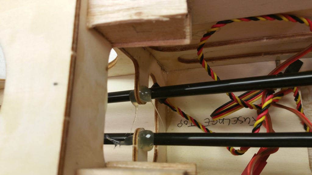 Rudder & Elevator Push Rods Secured